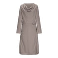 thumbnail image 1 of Gspmoly Robe pour Femmes, Robe Chemise à Manches Longues à Col Rond Unie à Taille Haute pour Femmes, Robes Habillées pour Femmes jusqu'à 60 % de Rabais, 1 of 4
