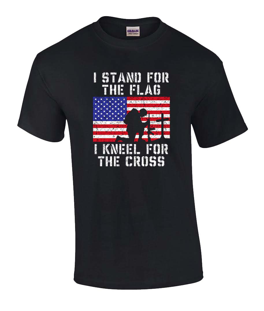 Trenz Shirt Company - Patriotic Stand for Flag Kneel for Cross Adult ...
