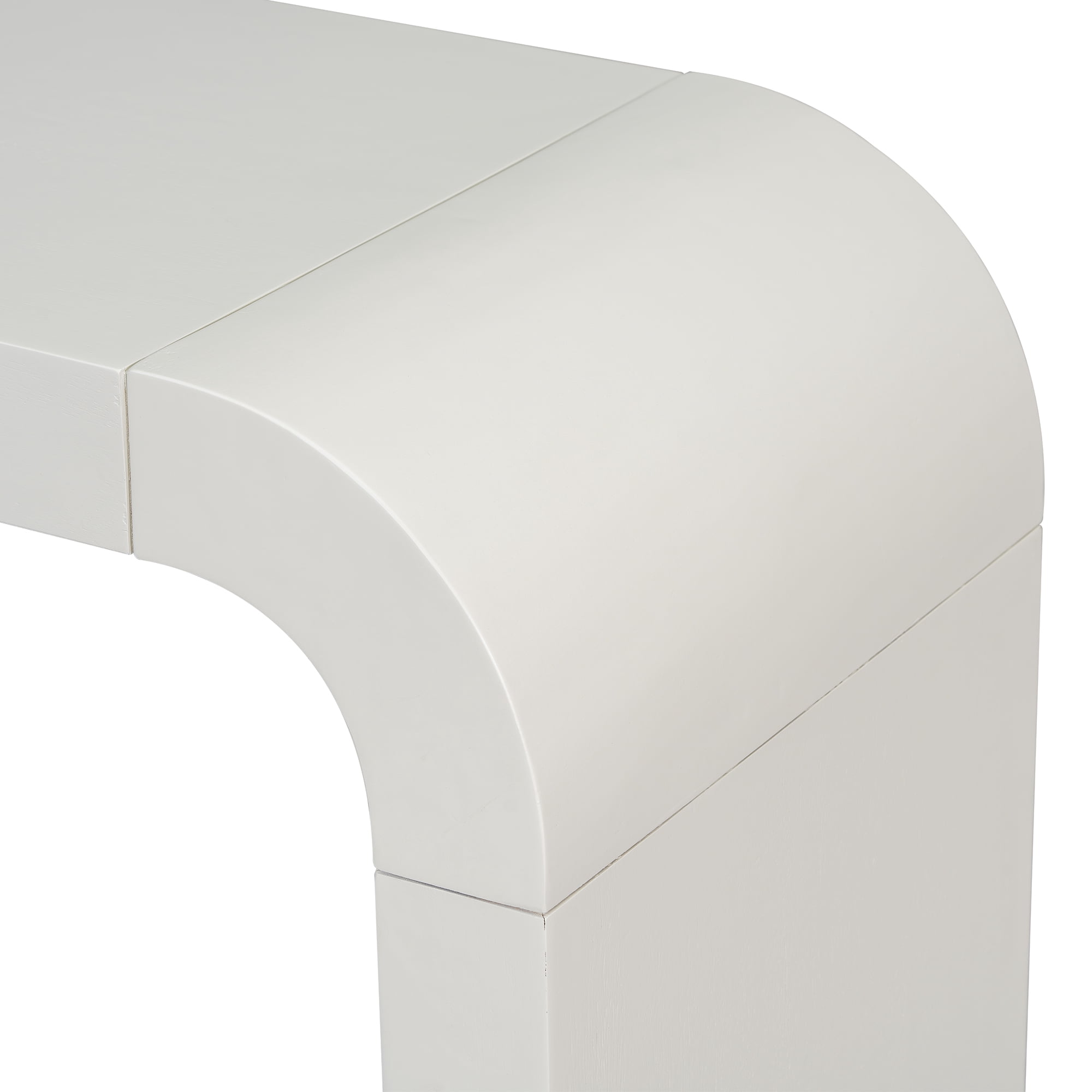 Euroco 55" Long Console Table Sofa Table,Minimalist Acacia Vneer Entryway Table with 2 Legs Suitable for Narrow Spaces and Living Room,White