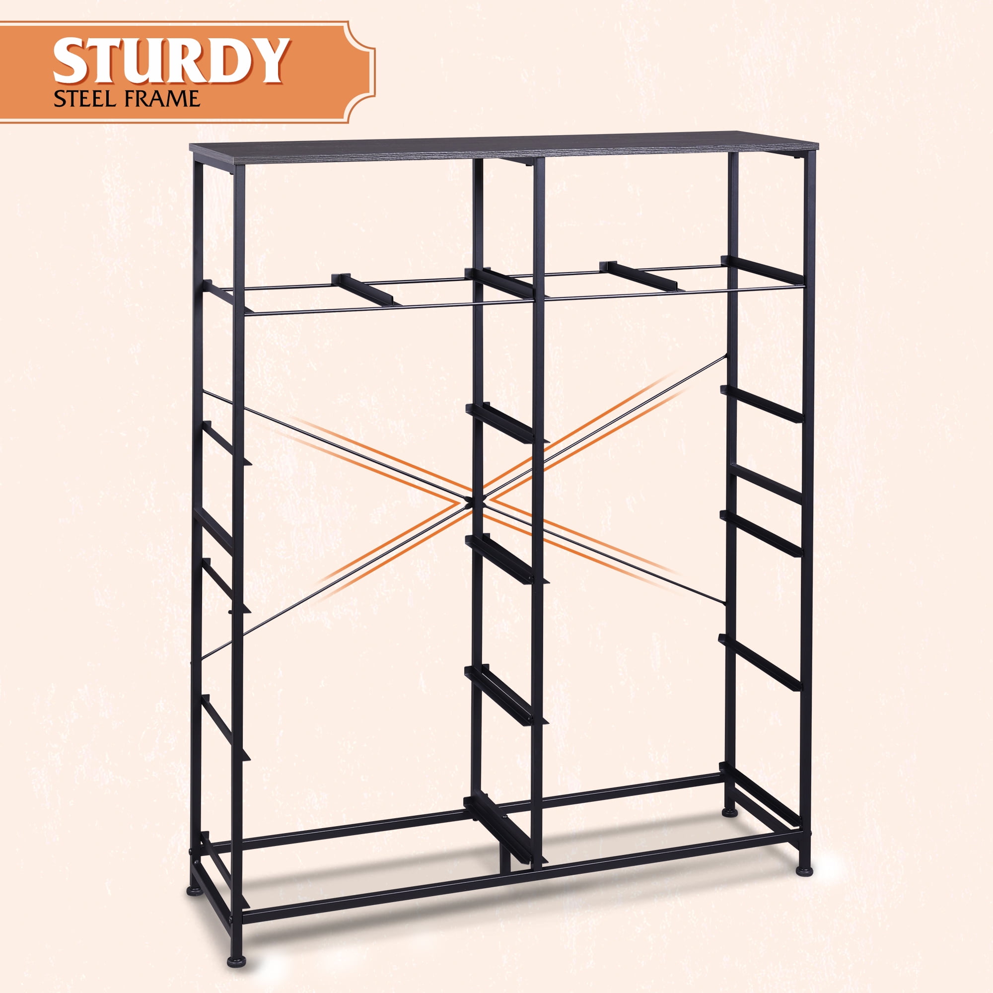 GALAXHERO 12-Drawer Tall Fabric Dresser with Wood Top, Storage Chest of Drawers for Bedroom, Closet, Charcoal Black