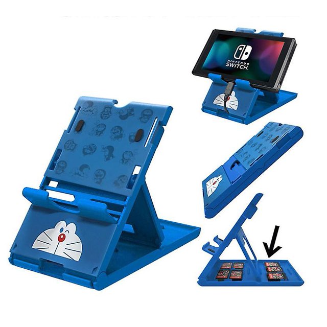 Soporte de soporte para teléfono móvil Doraemon plegable Nintendo Switch Ns con base de almacenamiento de agujero de carga, 11 Afortunado Sencillez