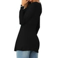 thumbnail image 3 of Deep V-Neck Women Long Sleeve Cross Criss Slim Fit T-Shirt Female Blouse Tops, 3 of 4