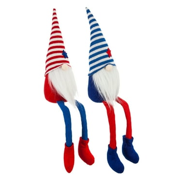 Plush Patriotic Gnomes Table Decor, 2 Assorted, 3.5'' x 3.8'' x 21'' inches