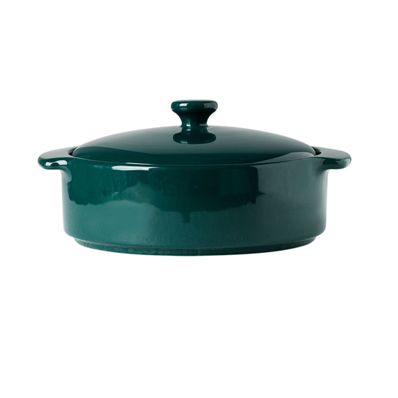 Ceramic Lasagne Dish With Lid, Round Solid Color Tiramisu Dish