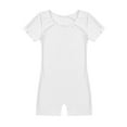 thumbnail image 3 of Aislor Boys Girls One Piece Short Sleeve Ballet Dance Leotard Stretchy Gymnastic Bodysuit White 4, 3 of 7