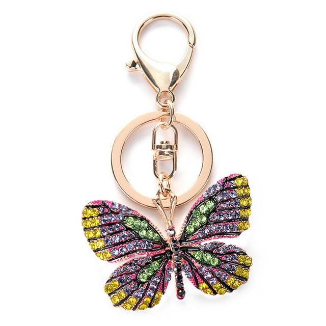 Bangcool Keychain Pendant Creative Rhinestone Butterfly Fashion Key Ring Charm Bag Charm