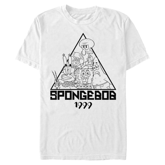 Mens SpongeBob SquarePants Triangle Badge Minimalist Friends T Shirt