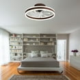 thumbnail image 6 of 20" Coffee Brown Reversible Flush Mount Ceiling Fan with Remote Control, APP Control 6-Speed Low Profile Ceiling Fan with Dimmable Light, 6 of 10
