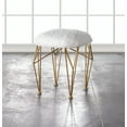 thumbnail image 4 of Geo White Faux Fur Stool, 4 of 5