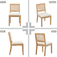 thumbnail image 3 of Farmhouse Rattan Dining Chairs Set of 4, Mid Century Modern Kitchen & Dining Room Chairs, Cane Upholstered Kitchen Side Chair with Natural Hardwood Frame, Beige, 3 of 11