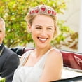 thumbnail image 4 of Tiara de corazón rojo Descendientes Corona de corazón Joyas para el cabello Corona de boda para novia, 4 of 5