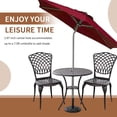 thumbnail image 5 of ZXNYH Outdoor Bistro Set 3 Piece Cast Aluminum Patio Bistro Sets, All Weather Bistro Table Set with Umbrella Hole, Bistro Table and Chairs Set of 2 for Porch, Yard, Balcony, Black, 5 of 7