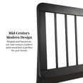 thumbnail image 6 of Walker Edison Mid-Century Modern Slatted Solid Wood Queen Bedframe, Black, 6 of 16