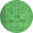 thumbnail image 1 of Ahgly Company Indoor Round Oriental Emerald Green Industrial Area Rugs, 4' Round, 1 of 4