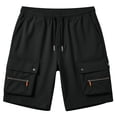 thumbnail image 4 of Cargo Shorts for Men Summer Casual Elastic Waist Straight Leg Knee Length Utility Work Shorts with Pockets, 4 of 6
