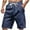 Navy, variant on Havenre Men's Color Block Striped Workout Cool Shorts Lightweight Drawstring Waist Gym Straight Leg Athletic Shorts with Pockets Black L