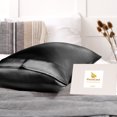 thumbnail image 3 of Midnight Black Silk Pillowcase for Hair and Skin Queen/20x30" Silk Pillow, 3 of 6