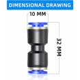 thumbnail image 2 of 10 Pcs Bleu 4mm de Poussée Droite pour Raccorder les Raccords (PU-4), 2 of 5