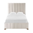 thumbnail image 2 of Kevinplus Twin/Queen Upholstered Bed Frame with Headboard, Wood Slat Support, No Box Spring Needed, White, 2 of 8