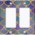 thumbnail image 6 of Metal Light Switch Plate Outlet Cover Mermaid Blue Purple MER008, 6 of 13