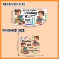 thumbnail image 3 of Adhesivos de pared con citas de lectura, dibujos animados de niña con libros, 30 x 59 cm, 3 of 3