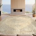 thumbnail image 2 of Design&I 3'x5' Washable Throw Rug Distressed Traditional Medallion With Ornate Corner Motifs Vintage Flowing for Entryway, Kitchen, Ultra-Thin & Non-Slip Skid-Resistant Small, 2 of 7