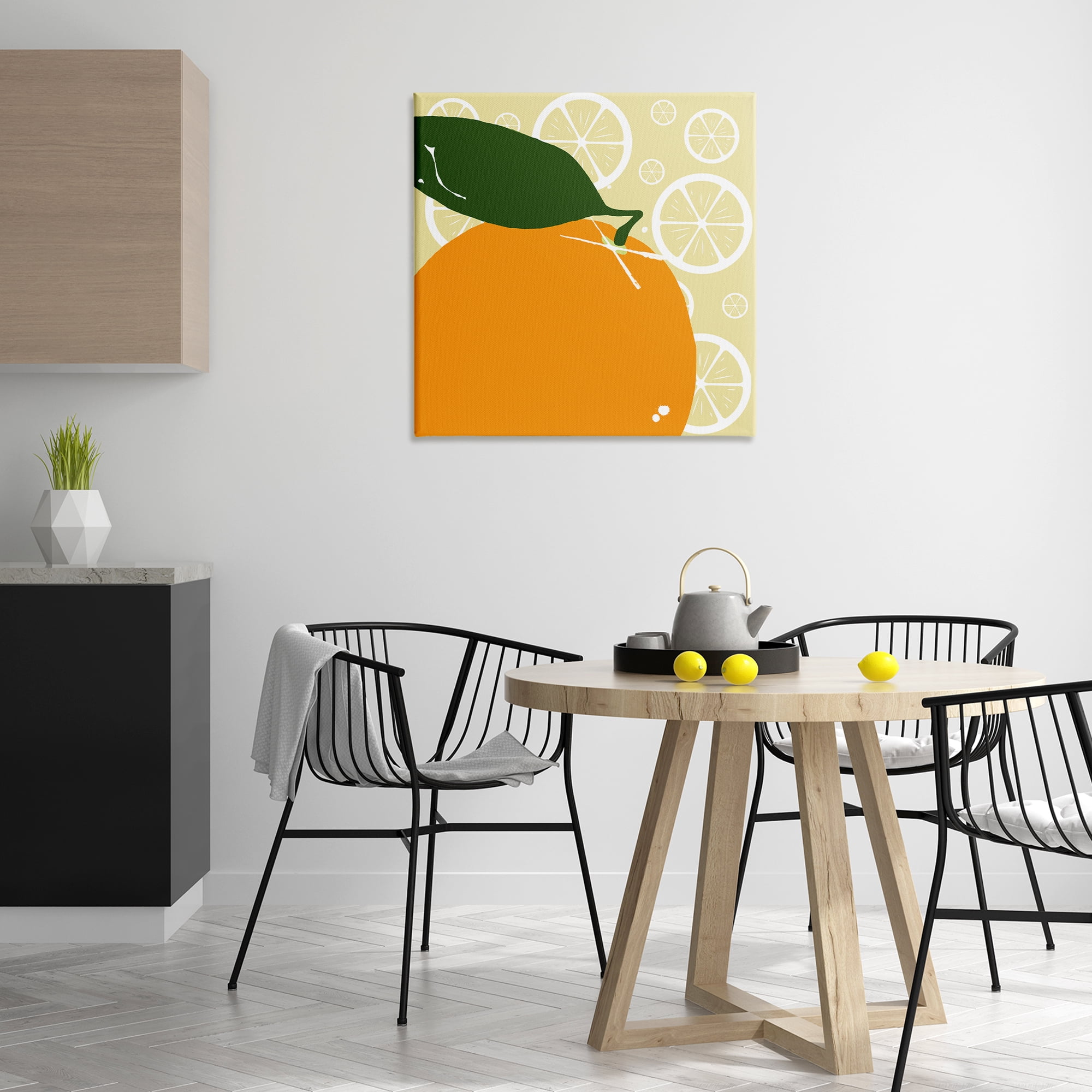 Stupell Industries Bright Orange Fruit Food & Beverage Painting Wrapped Canvas Art Print Wall Art, 30 x 30