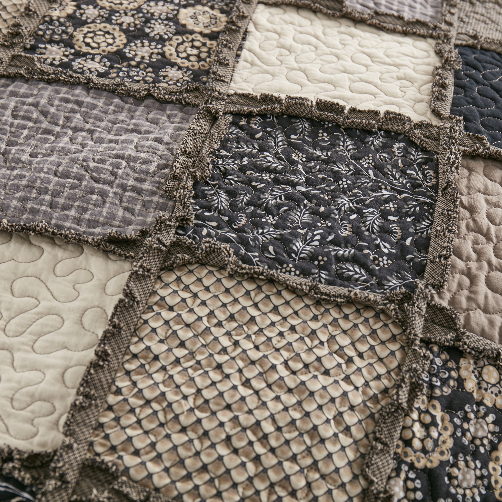 Donna Sharp Lexington Ragged Pieced Cotton 3PC King Quilt Set