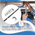 thumbnail image 4 of Faucet Wrench Carbon Steel Plumber Sleeve Wrench Back Nut Wrench Sink Basin Tap Installation Sink Wrench Tool Kit, 4 of 9