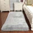 thumbnail image 2 of Soft Plush Fur Area Rug 2 x 4ft Shaggy Fluffy Rugs Gray Rectangular Carpet Floor Mat for Bedroom Living Room Nursery Modern Decor, 2 of 7