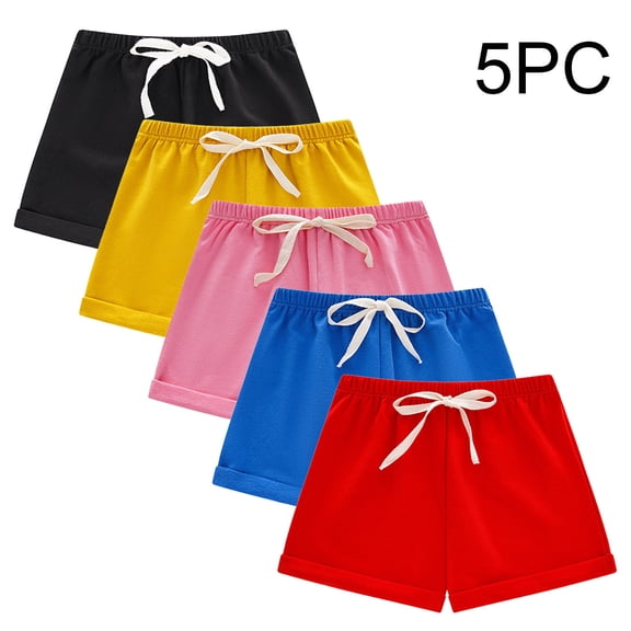 ZACPNCV 5 Pack Girls Athletic Shorts Soccer Running Workout Shorts for Kids Summer