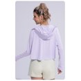 thumbnail image 3 of Women Long Sleeve Sun UV Protection Shirt UPF 50+ Zip Up Jacket Outdoor Coat, 3 of 3