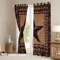 thumbnail image 2 of jejeloiu Vintage Texas Stars Black Out Curtains,Retro Geometric Plaid Curtains Pack of 2 (42x63 Each) For Cowboy Kids, 2 of 6