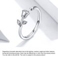 thumbnail image 4 of Anillo de flor de rosa de plata de ley 925, anillo abierto, anillo ajustable para el dedo para mujeres y niñas, regalo del día de San Valentín, 4 of 9