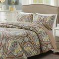 thumbnail image 2 of HoneiLife Cotton Quilt Set 3 Piece Lightweight Quilts Bedding Set, Brown Damask, King, 2 of 7