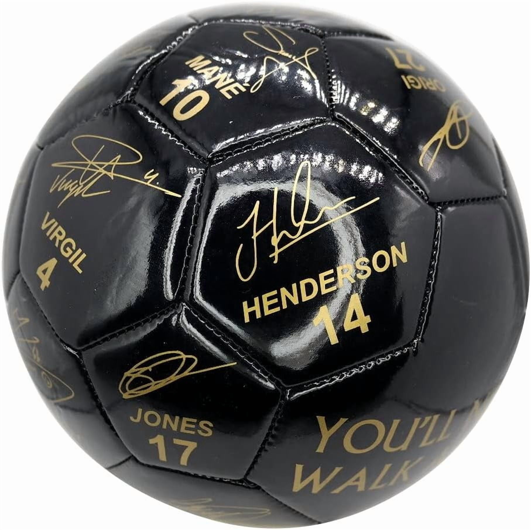 Icon Sports Liverpool Soccer Ball Official Size 4 - Black with Siginatures