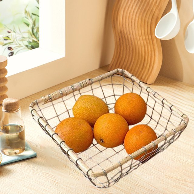 Woven Basket Snack Storage, Sturdy Material, Large Capacity, Modern Design, For Kitchen/Office, Versatile Organizer, Fruit Bread Holder, Natural Fiber, Space-Saving, Home Essentials\ SOPABCP
