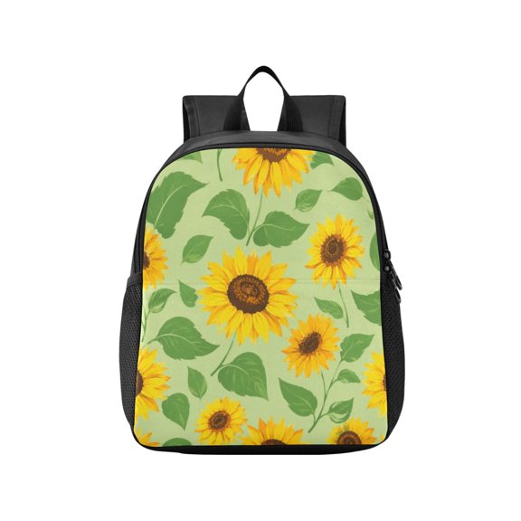 Toddler Backpack Nature Sunflower Floral Pattern Waterproof Lightweight Backpack Casual Mini Daypack for Daycare & Travel