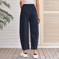 thumbnail image 4 of Women's Casual Pants Elastic Waist Loose Fit Drawstring Ankle Length Comfortable Summer Fall Everyday Wear, 4 of 5