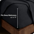 thumbnail image 3 of Bare Home Cozy Fleece Fitted Sheet - Extra Plush Polar Fleece - Deep Pocket Bed Sheet - Full, Black, 3 of 5