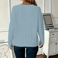 thumbnail image 4 of Women Plus Size Sweaters Cable Knit Long Sleeve V Neck Sweaters Tops Casual Soft Loose Fit Pullover Sweater, 4 of 4