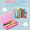 thumbnail image 4 of Uiz Merueh Plastic Pencil Box Clear Pencil Case with Lid Bulk Snap Closure Hard Large Capacity Pencil Box Pen Pencil Holder Storage Organizer Box, 4 of 7