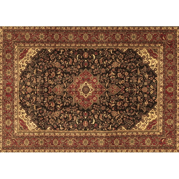 Ahgly Company Indoor Rectangle Medallion Brown Traditional Area Rugs, 3' x 5'