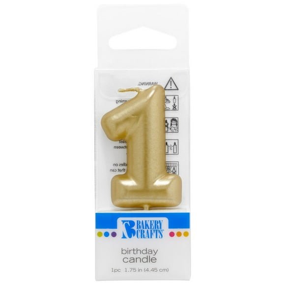 Gold Number 1 Candle 1.75 by Bakery Crafts"
