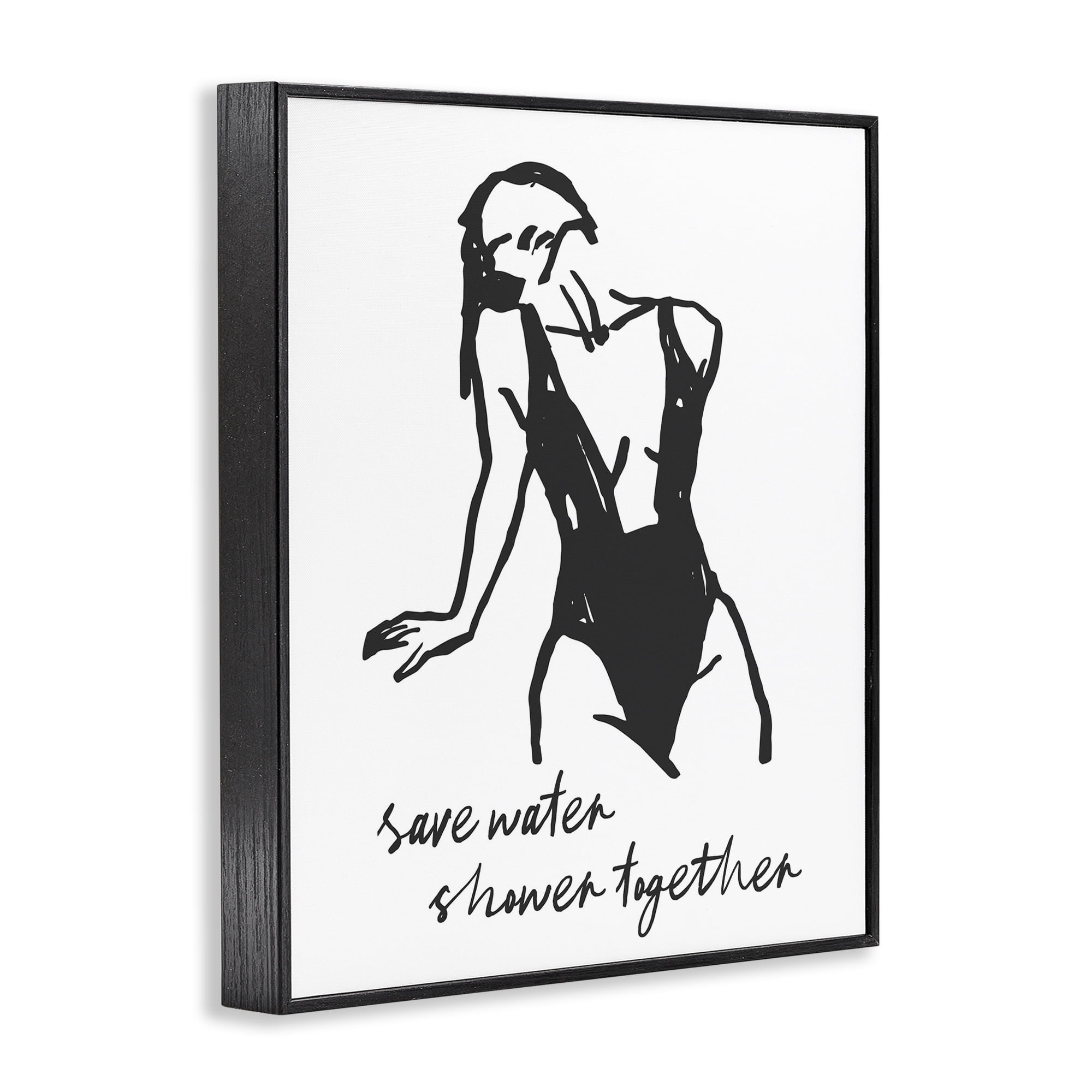 Stupell Industries Save Water Shower Together Black Framed Giclee Art, design by Lettered and Lined