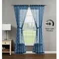 thumbnail image 4 of Creative Home Ideas Contemporary/Modern/Farmhouse/Traditional 2 Piece Embroidered/Geometric Sheer Curtain Set, 4 of 10