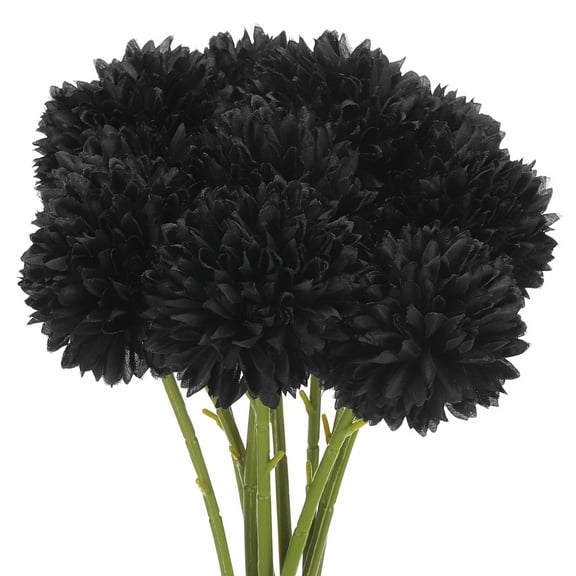 Uxcell Artificial Flower Heads Silk Chrysanthemum Ball Hydrangea Black Faux Flowers 10Pcs