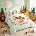 thumbnail image 3 of Erosebridal Chicken Twin Bedding for Girls, Floral Wreath Bedding Comforter Set, Gray Reversible 7 Pieces, 3 of 6