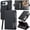Black, variant on Mynvo Slim Wallet Case for Apple iPhone Duo with Stylus Pen Holder, Folio Phone Cover with 2 Card Slots, Cash Pocket, Magnetic Closure Kickstand Protective Cover, Brown