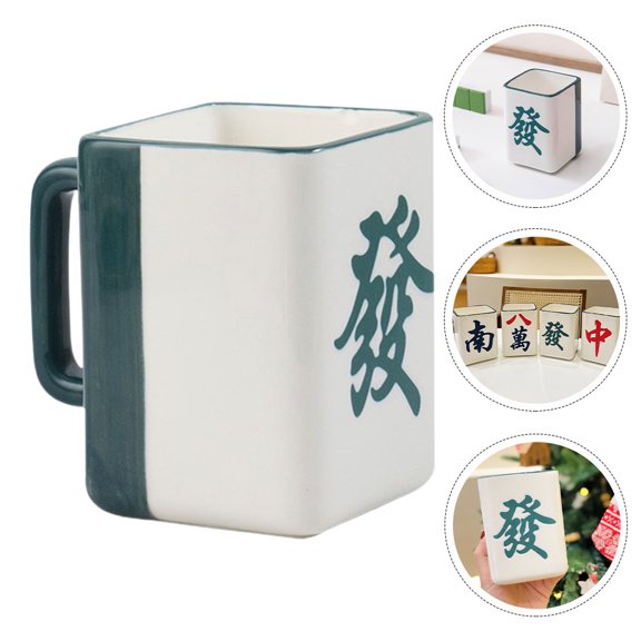 Soimiss White Ceramic Coffee Mug with Handle for Home Use and Practical 8.5 oz